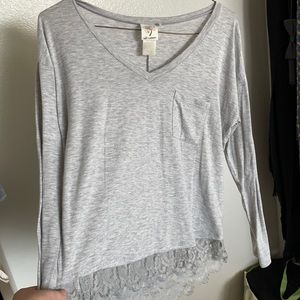 SELF ESTEEM ✨ Long sleeve shirt with lace bottom